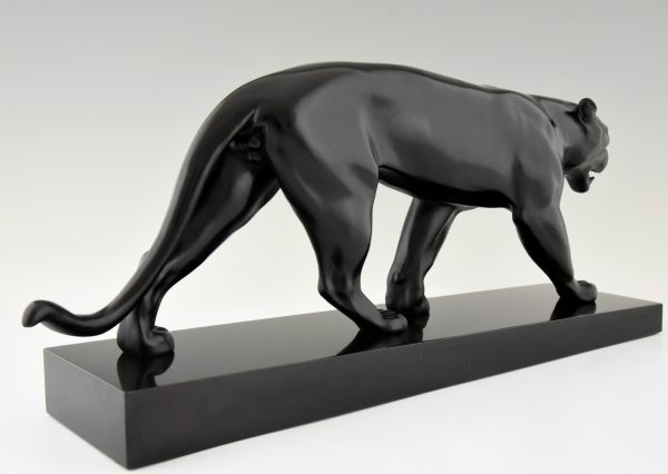 Art Deco sculpture of a walking panther