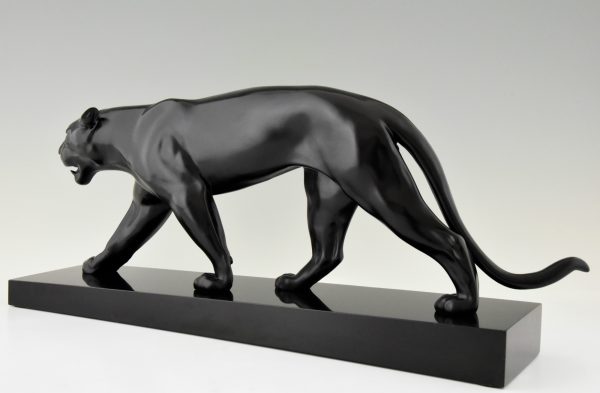 Art Deco sculpture of a walking panther