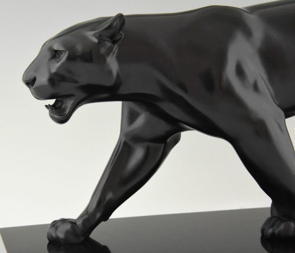 Art Deco sculpture of a walking panther