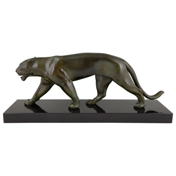 Art Deco sculpture of a walking panther