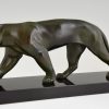 Art Deco sculpture of a walking panther