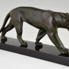 Art Deco sculpture of a walking panther