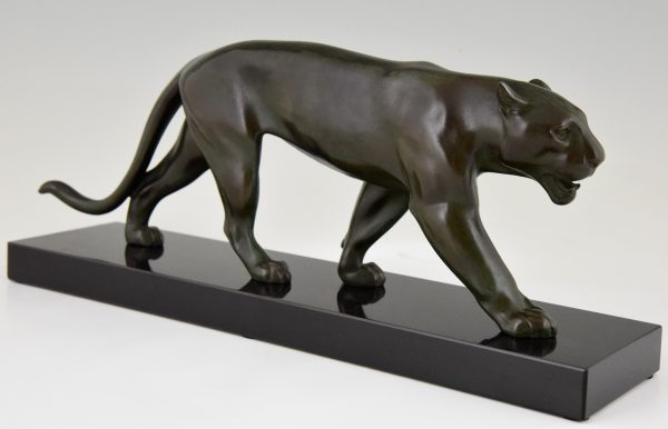 Art Deco sculpture of a walking panther