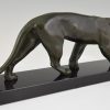 Art Deco sculpture of a walking panther