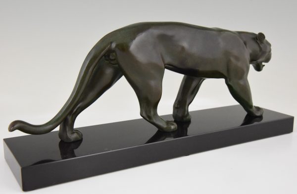 Art Deco sculpture of a walking panther