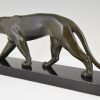 Art Deco sculpture of a walking panther