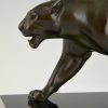 Art Deco sculpture of a walking panther