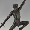 Art Deco sculpture l’homme à l’epée, le defi