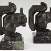 Art Deco squirrel bookends.