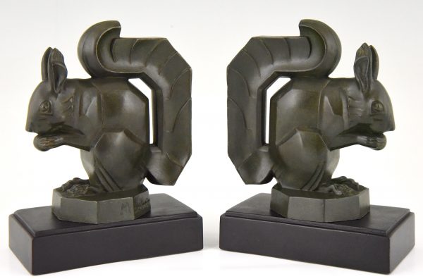 Art Deco squirrel bookends