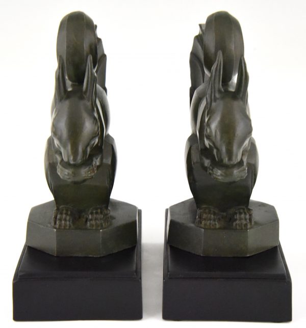 Art Deco squirrel bookends