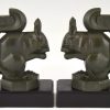 Art Deco squirrel bookends