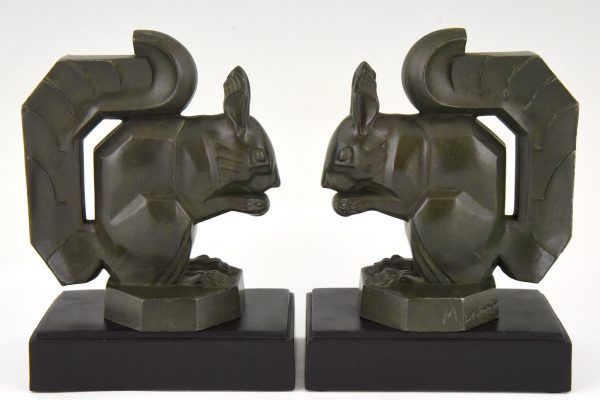 Art Deco squirrel bookends