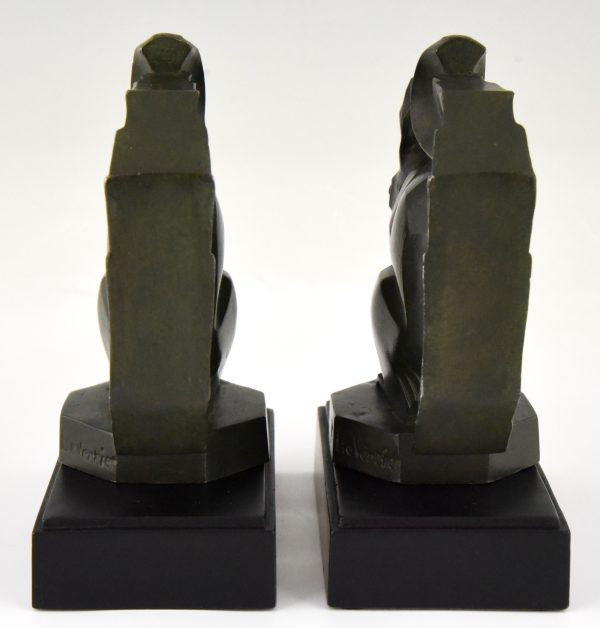 Art Deco squirrel bookends