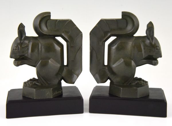 Art Deco squirrel bookends