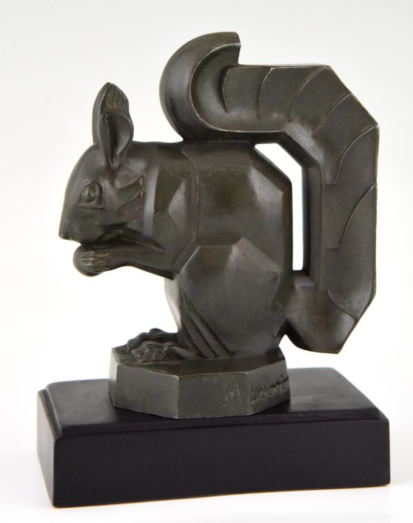 Art Deco squirrel bookends