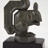 Art Deco Buchstützen Eichhörnchen