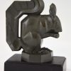 Art Deco squirrel bookends