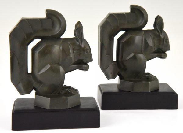 Art Deco squirrel bookends