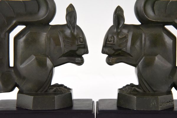 Art Deco squirrel bookends