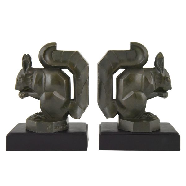 Art Deco squirrel bookends