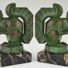 Art Deco squirrel bookends