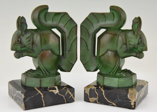 Art Deco squirrel bookends