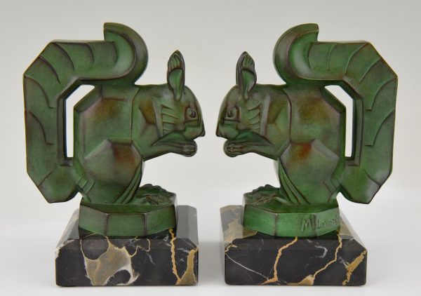 Art Deco squirrel bookends