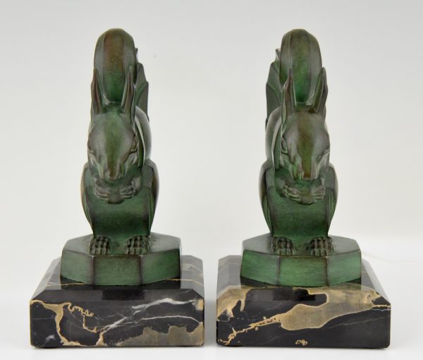 Art Deco squirrel bookends