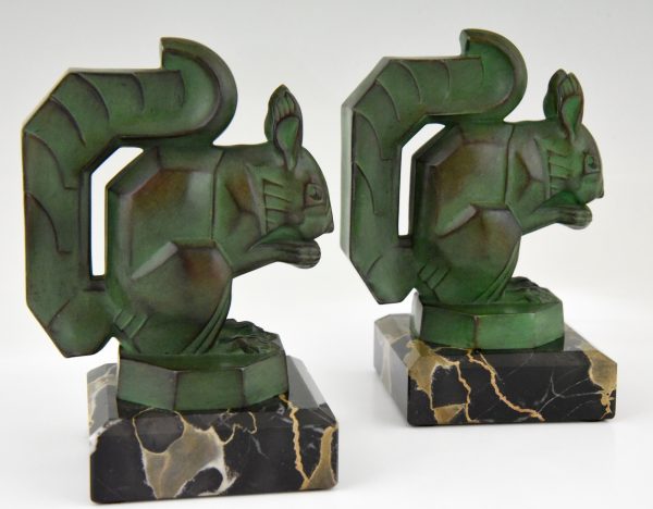 Art Deco squirrel bookends