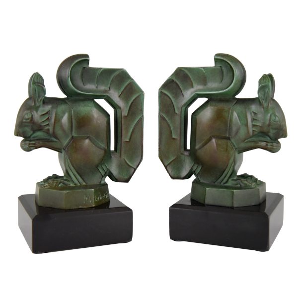 Art Deco squirrel bookends