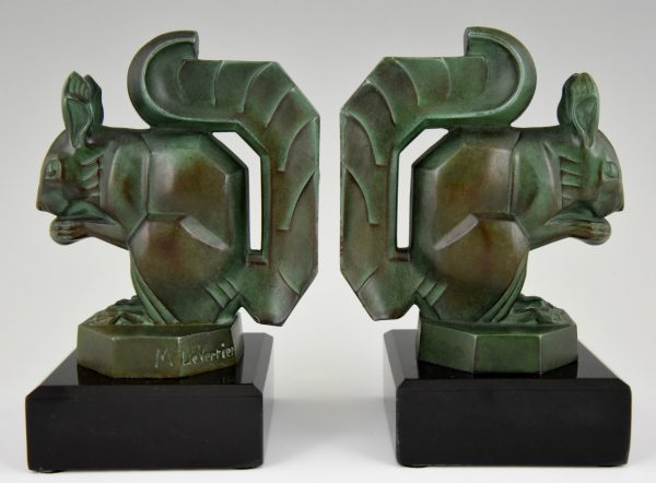 Art Deco squirrel bookends