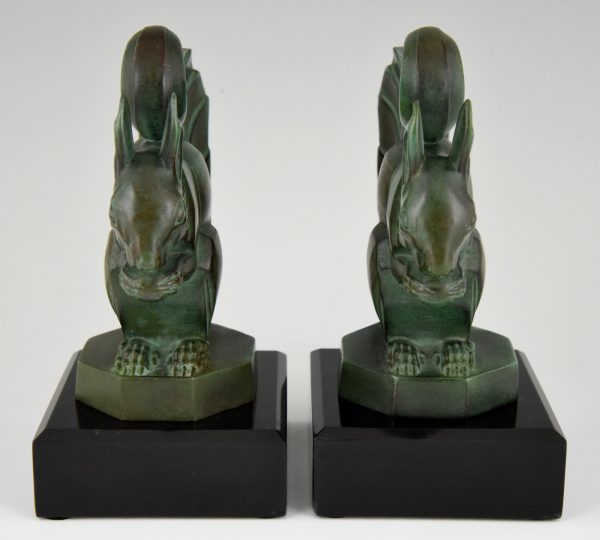 Art Deco squirrel bookends