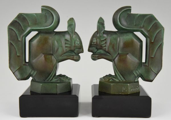 Art Deco squirrel bookends