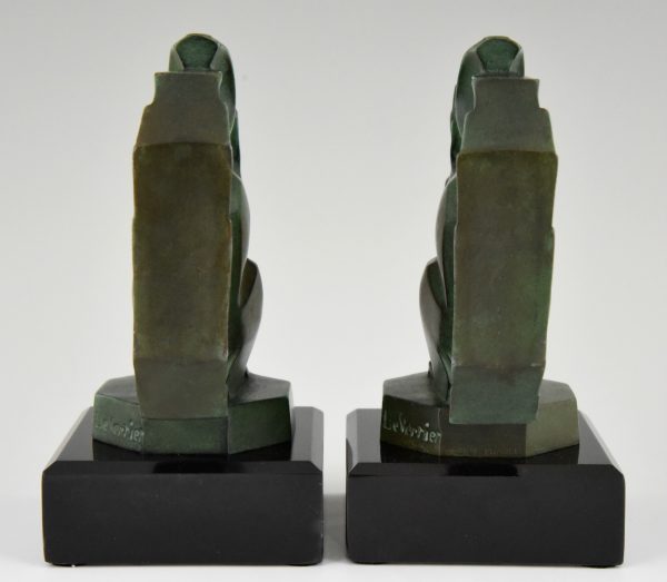 Art Deco squirrel bookends