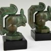 Art Deco squirrel bookends