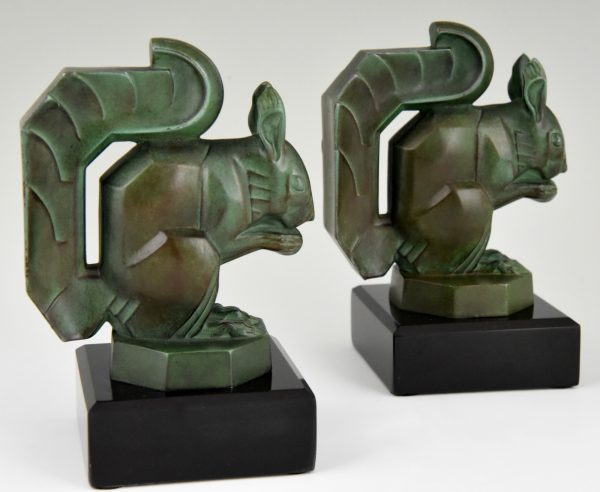 Art Deco squirrel bookends