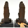 Art Deco squirrel bookends brown