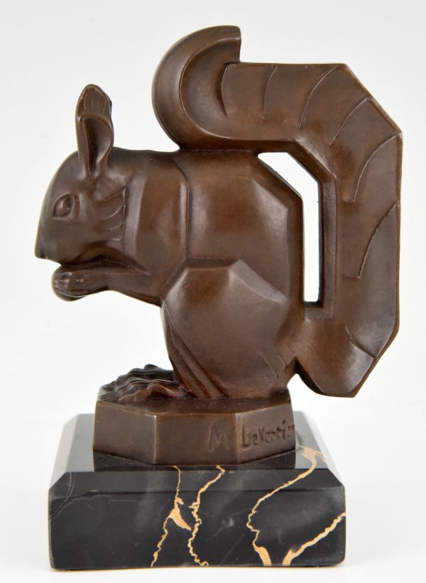 Art Deco squirrel bookends brown