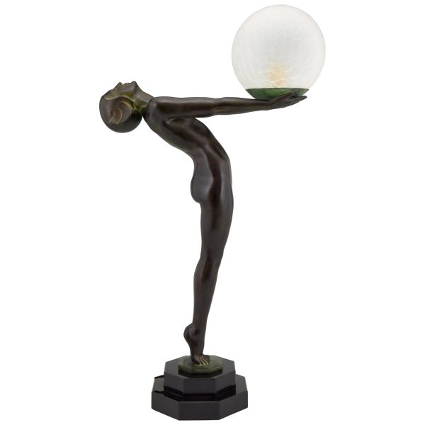 Art Deco stijl lamp naakte vrouw Lumina