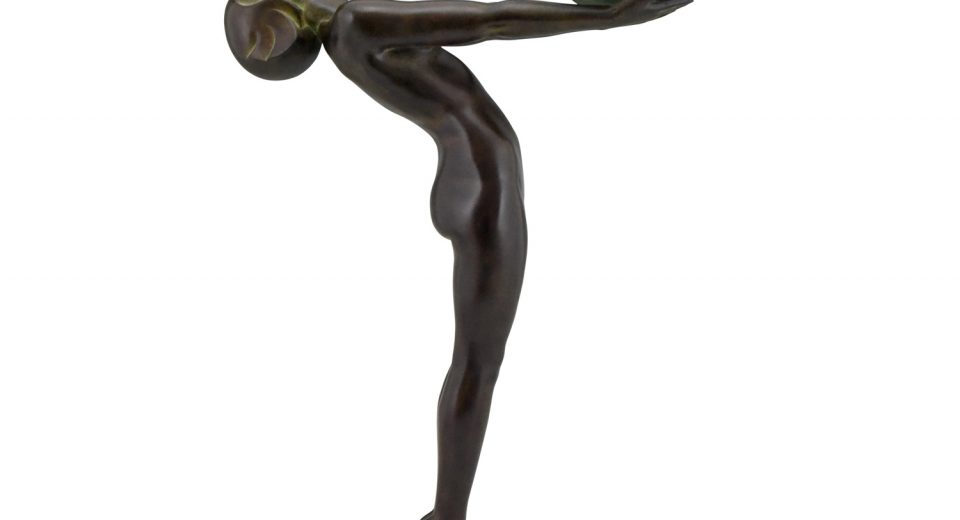 Art Deco stijl lamp naakte vrouw Lumina