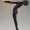 Paire de lampes de style Art Déco femme nue Clarté LUMINA 65 cm