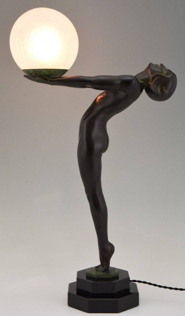 Lampe style Art Deco femme nue Lumina