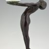 Art Deco style lamp standing nude Clarte, 65 cm.