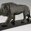 Art Deco sulpture of a walking lion