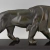 Art Deco sulpture of a walking lion