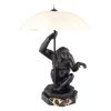 Art Deco Lampe Skulptur Affe mit Regenschirm