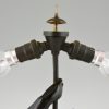 Art Deco table lamp sculpture monkey with umbrella