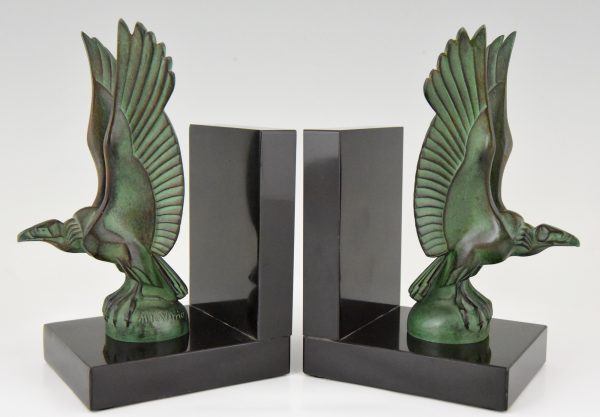 Art Deco serre livres vautours