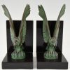 Art Deco vulture bird bookends